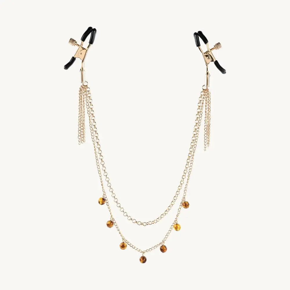 Sportsheets® Sincerely® Amber Chained Nipple Clamps - Rolik®