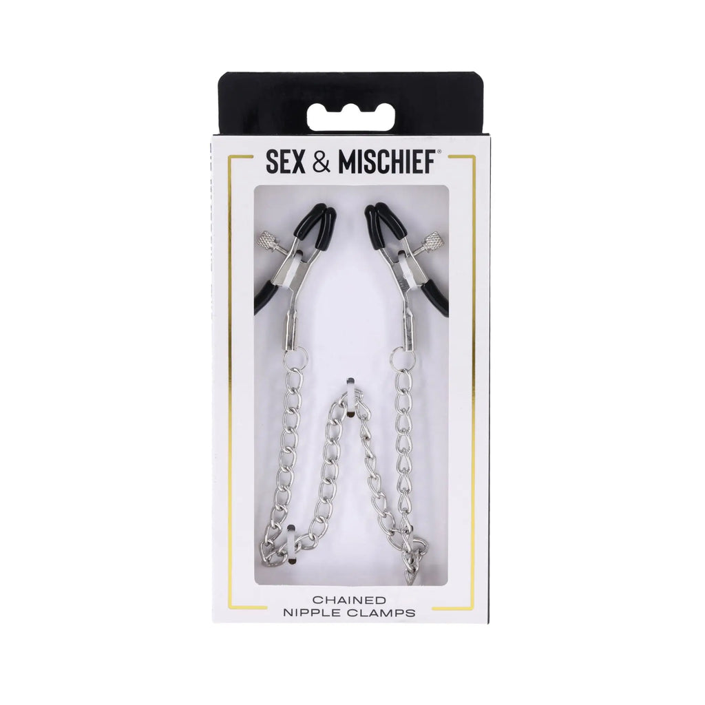 Sportsheets® Sportsheets Sex & Mischief Chained Nipple Clamps Silver