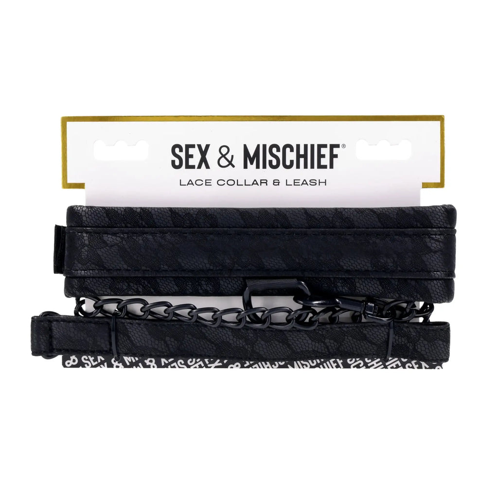 Sportsheets® Sportsheets Sex & Mischief Lace Collar Leash Set Black