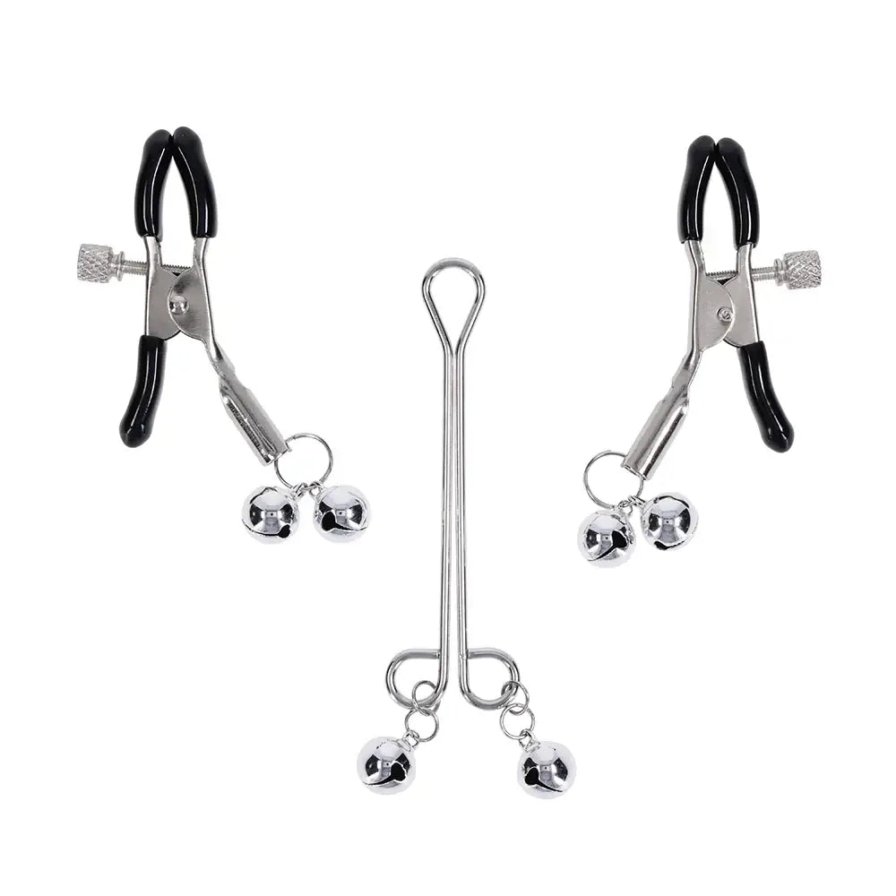 Sportsheets® Sportsheets Sex & Mischief Shadow Bell, Nipple Clamps Clit Clamp Set