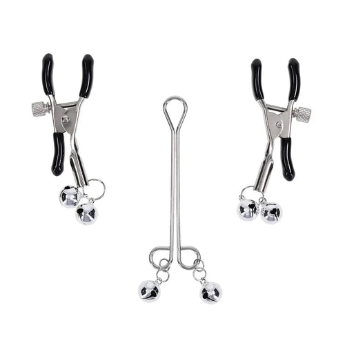 Sportsheets® Sportsheets Sex & Mischief Shadow Bell, Nipple Clamps Clit Clamp Set
