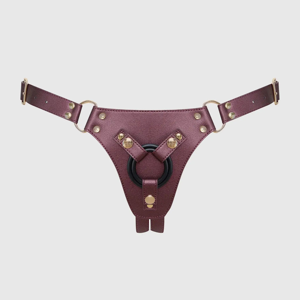 Generous Leatherette Harness Eggplant