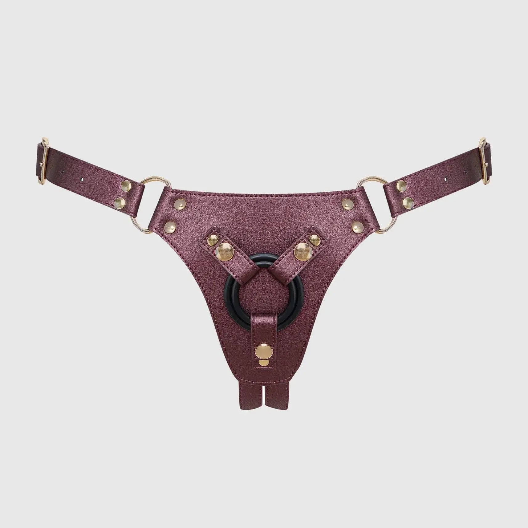 Generous Leatherette Harness Eggplant