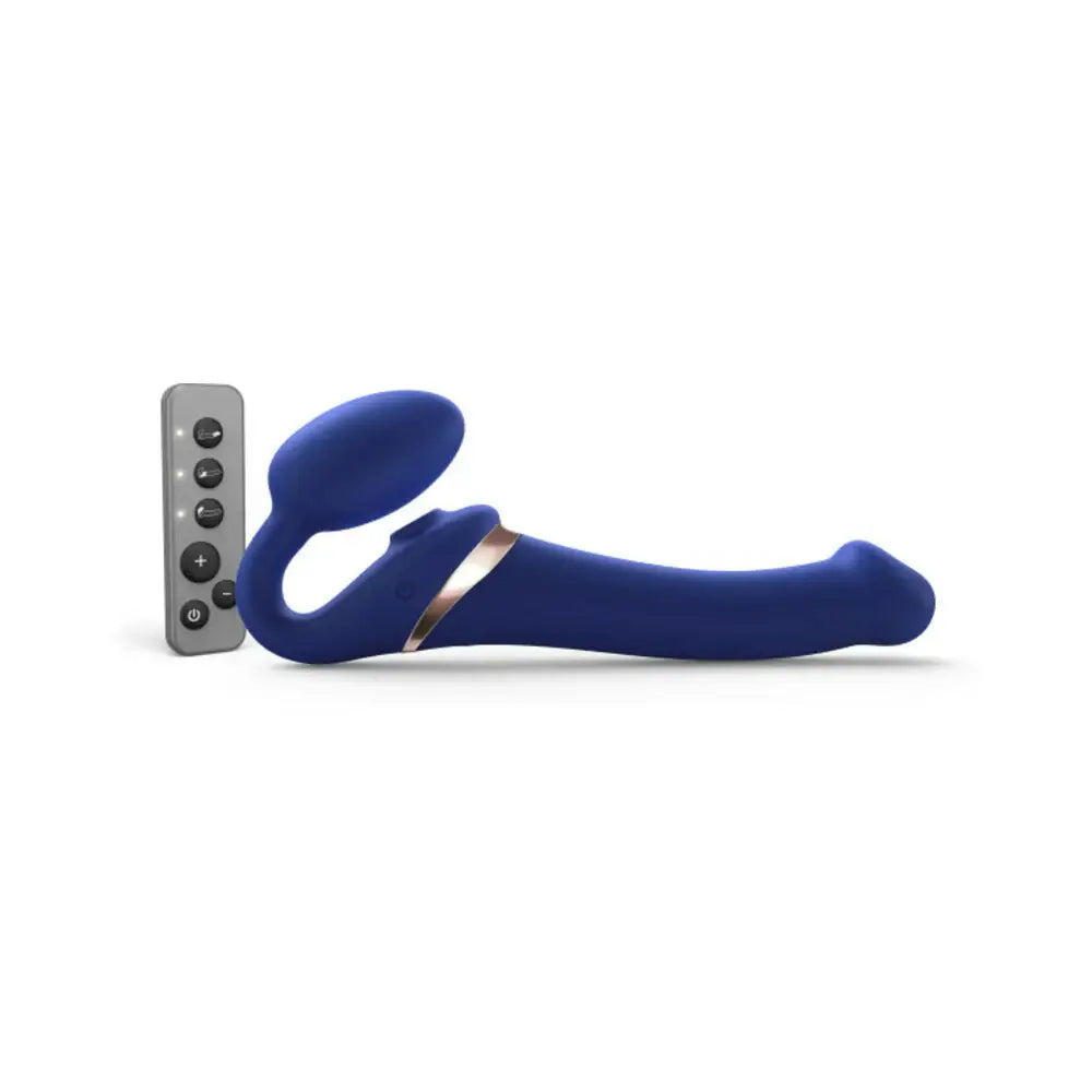 Multi Orgasm Bendable Strap - On Dildo - Blue / Medium