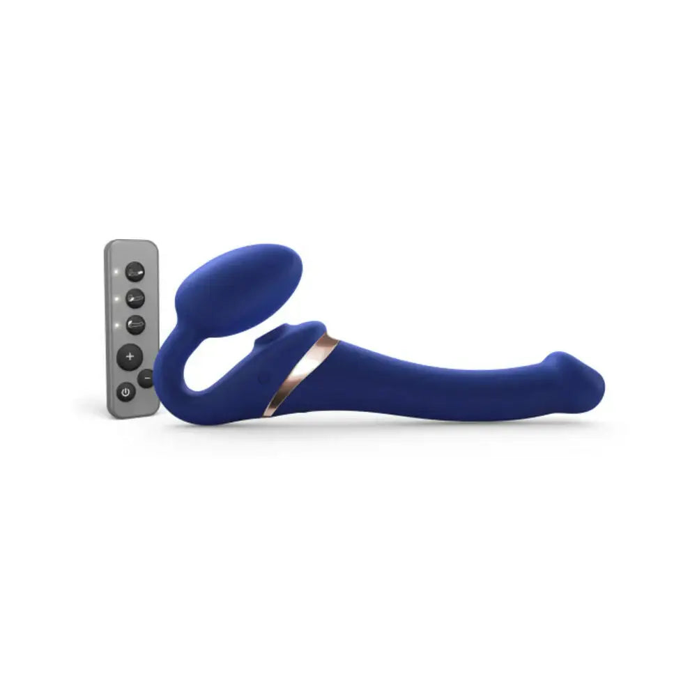 Multi Orgasm Bendable Strap - On Dildo - Blue / Small