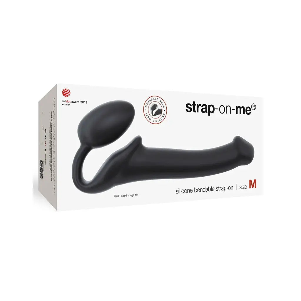 strap-on-me® strap-on-me Silicone Bendable Strapless Strap-On Dildo Black / Medium