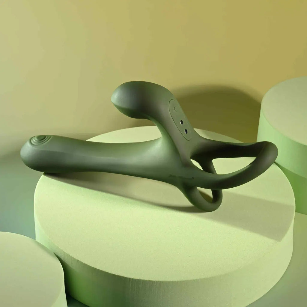 Strap Tap & Go Wearable Dual Vibrator - Army Green