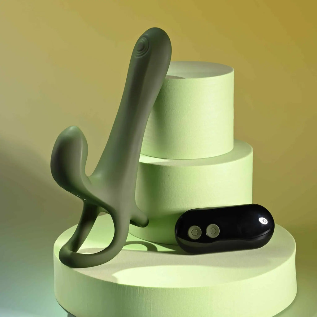 Strap Tap & Go Wearable Dual Vibrator - Army Green