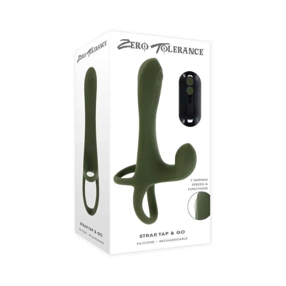 Strap Tap & Go Wearable Dual Vibrator - Army Green