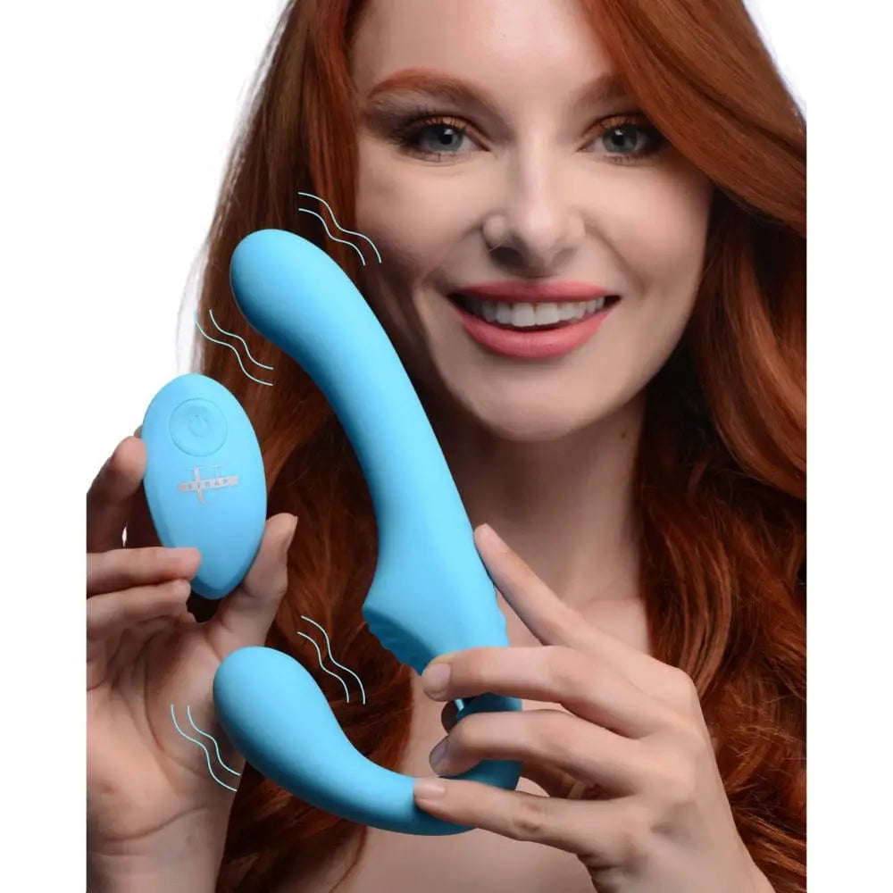 Strap U® 10X Remote Vibrating Silicone Strapless Strap - on - Rolik®