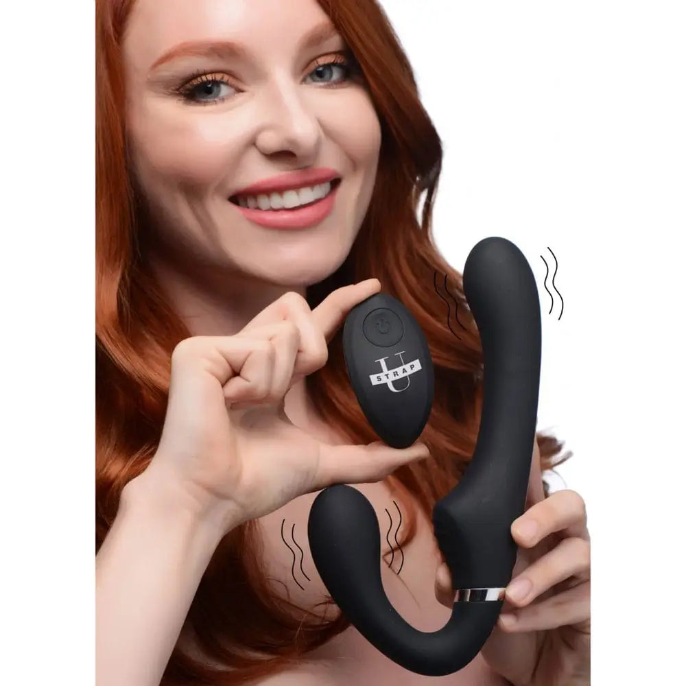 Strap U® 10X Remote Vibrating Silicone Strapless Strap - on - Rolik®