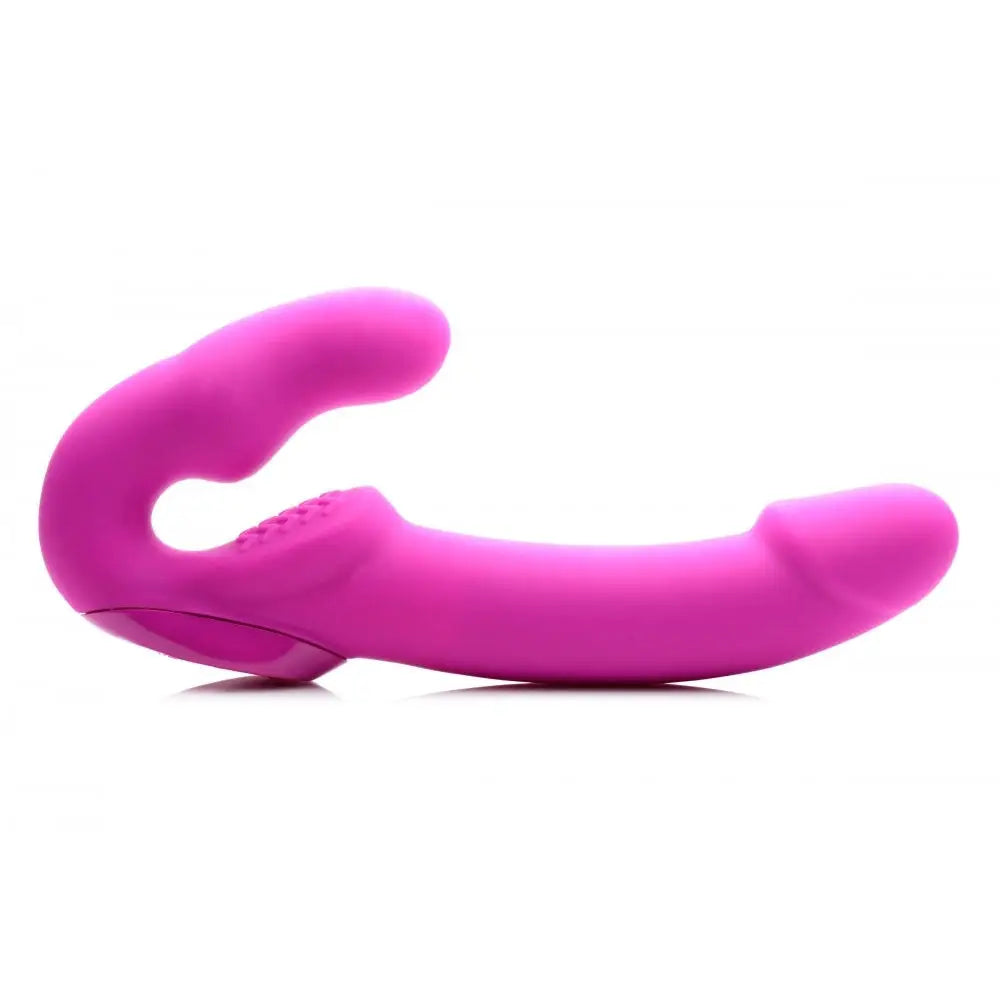 Strap U® Evoke Rechargeable Vibrating Silicone Strapless On - Pink - Dildo