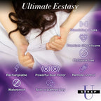 Strap U® Pro Rider 9X Vibrating Silicone Strapless On with Remote Control - Black - Dildo