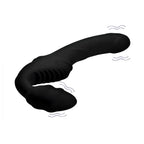 Strap U® Pro Rider 9X Vibrating Silicone Strapless On with Remote Control - Black - Dildo