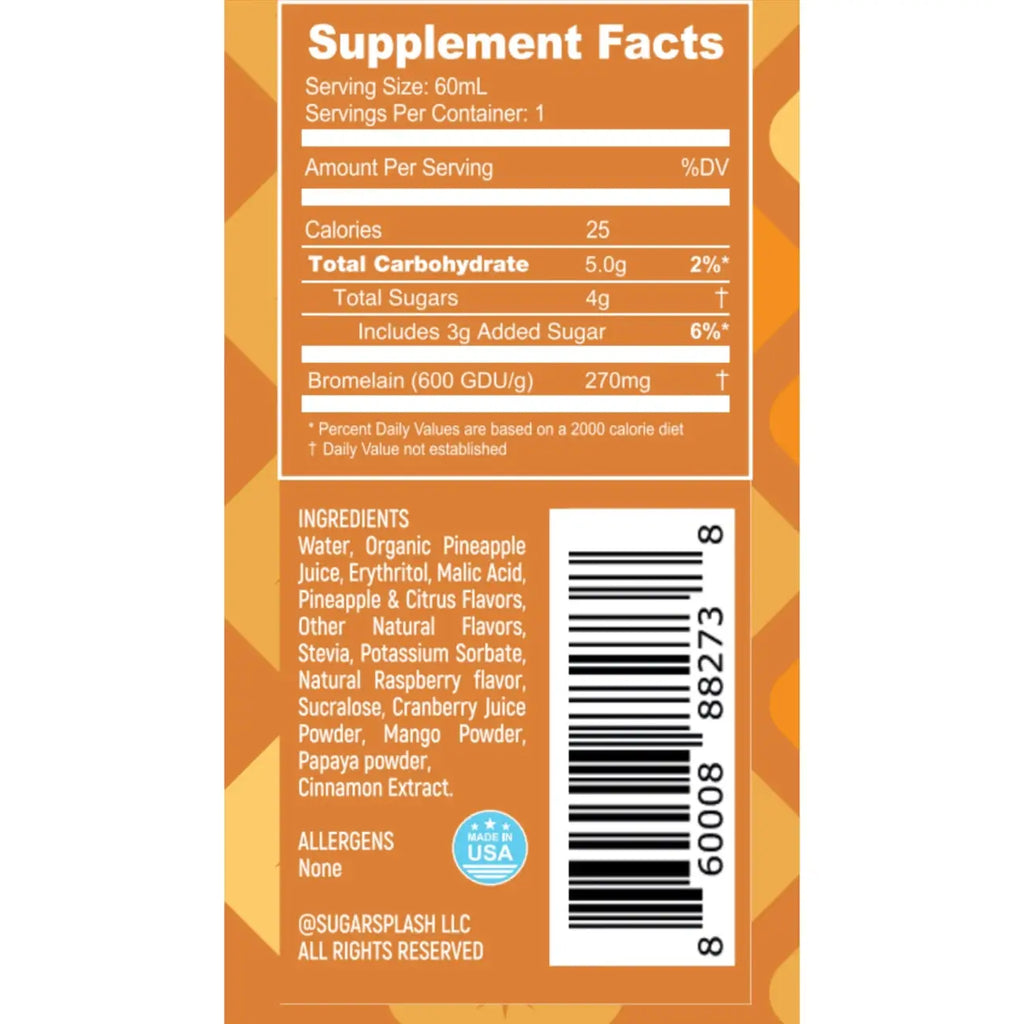 Sugar Splash 9Pines Pineapple Shot | Natural Self-Sweetener 12-Pack (1-Month Supply)