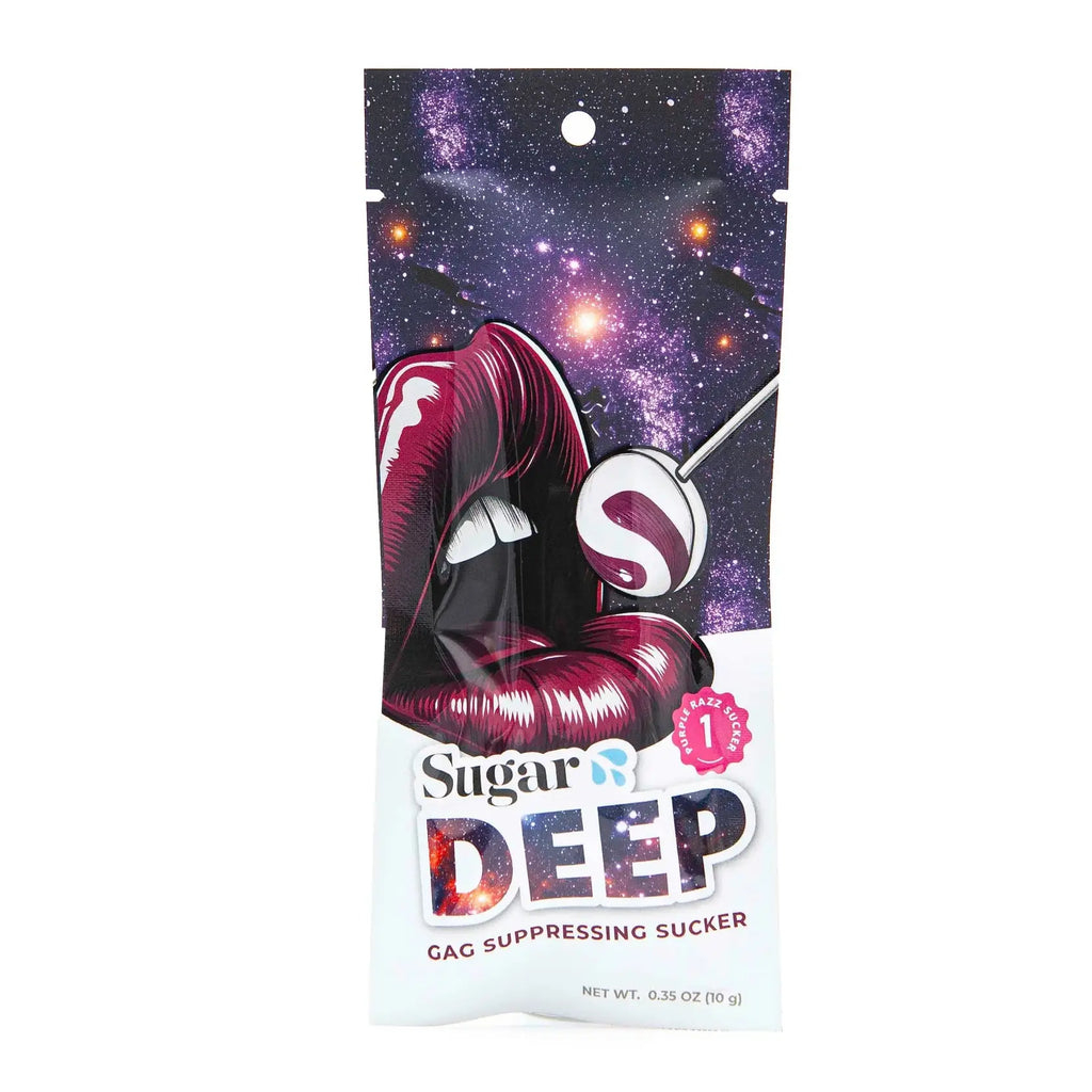 Sugar Splash DEEP Gag-Suppressing Suckers | Purple Razz Flavor 1-Pack