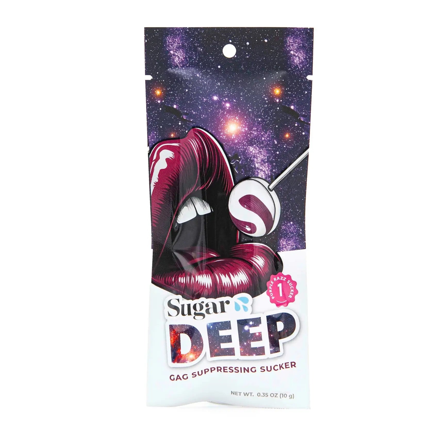 Sugar Splash DEEP Gag-Suppressing Suckers | Purple Razz Flavor 1-Pack