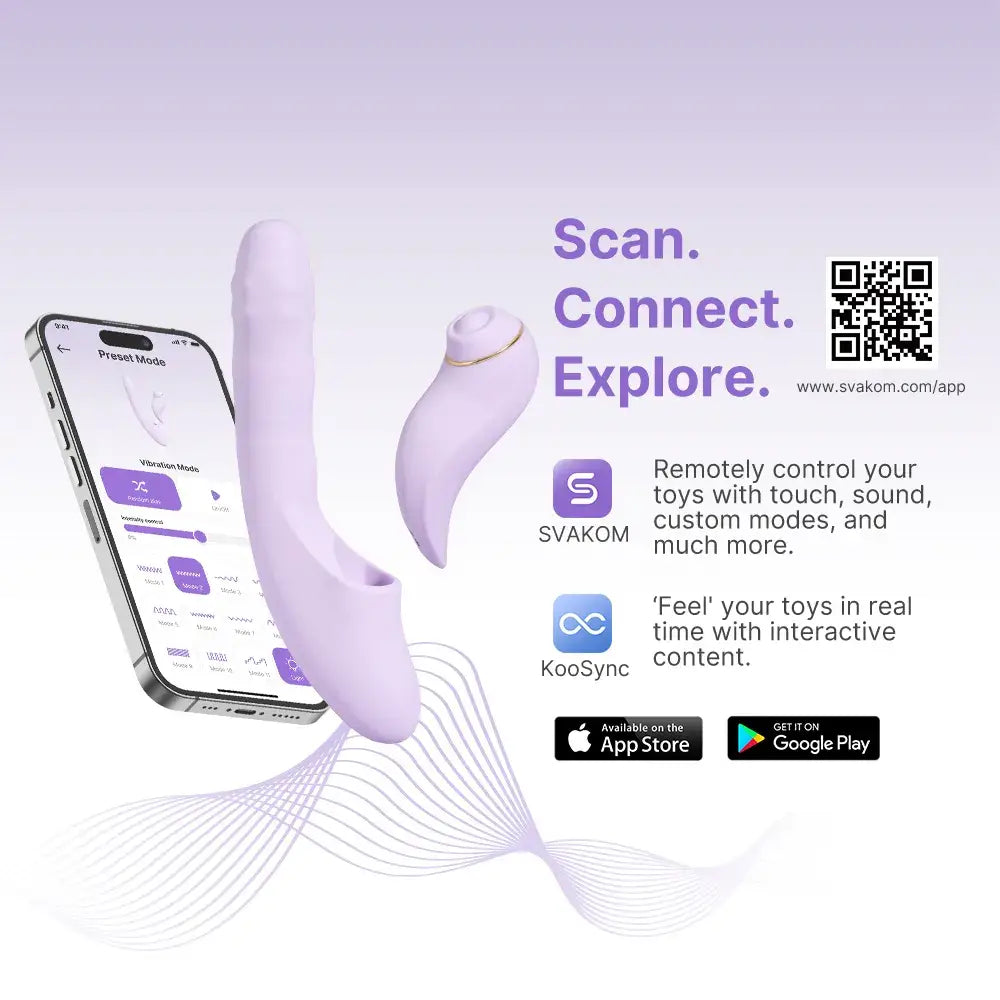 Svakom DuoGlow 2-in-1 Dual Vibrator | Thrusting Rotating & Wireless Remote Lavender