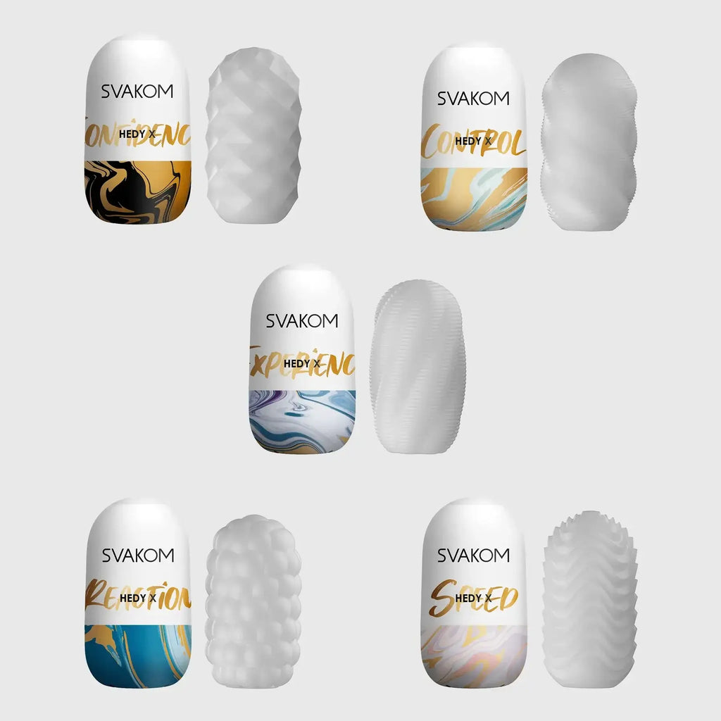 Hedy X Mixed Reusable Masturbators 5 - Pack - White - Masturbator
