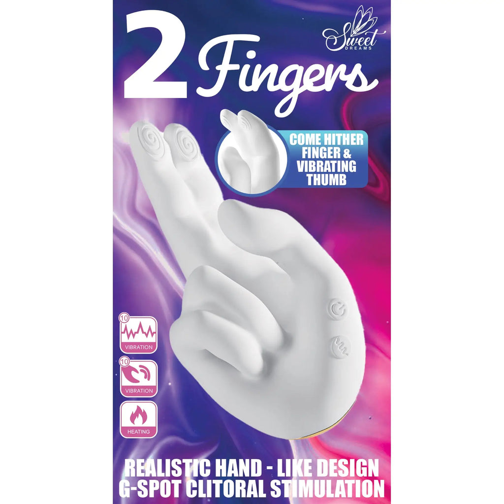 Sweet Dreams 2 Fingers Come Hither Finger & Vibrating Thumb White