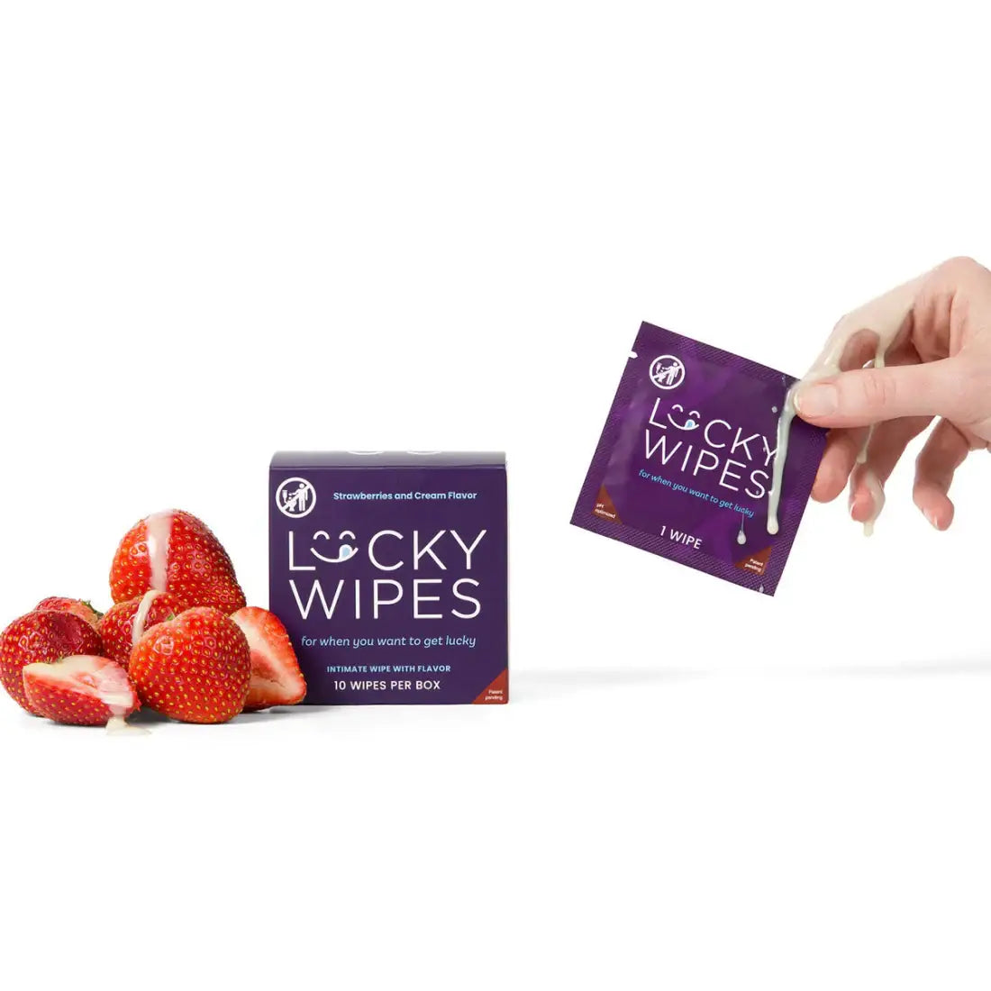 Sweetums® Lucky Wipes Flavored for Men 10-Pack Strawberries & Cream