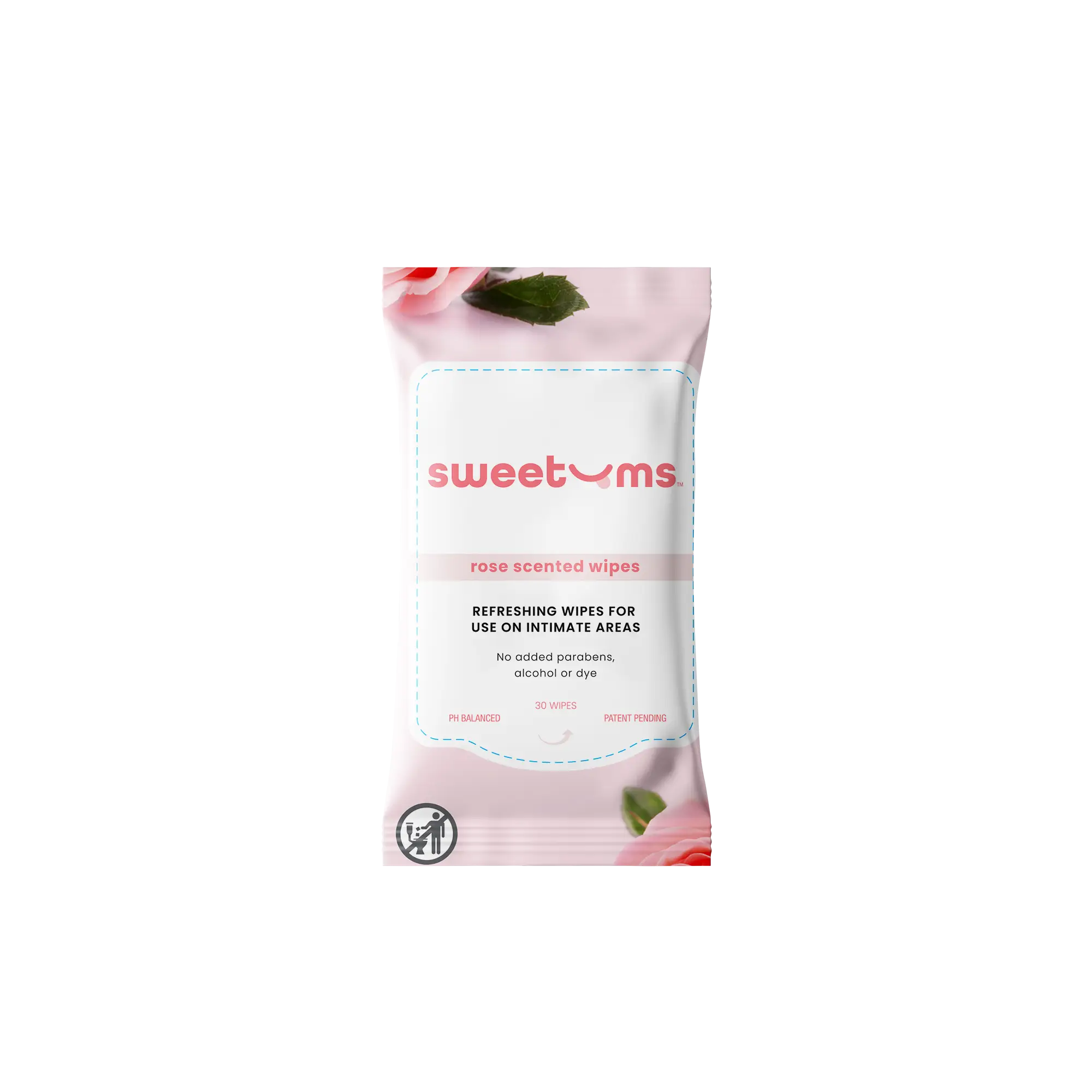 Sweetums® Sweet Rose Scented Daily Intimate Wipes (30 ct)