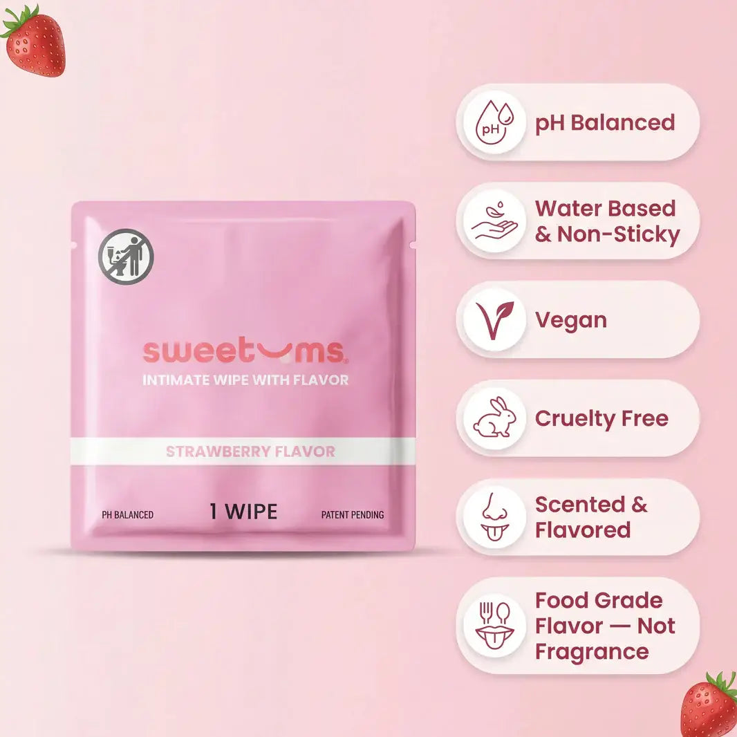 Sweetums® Sweetums Flavored Intimate Wipes 10-Pack - pH-Balanced Body