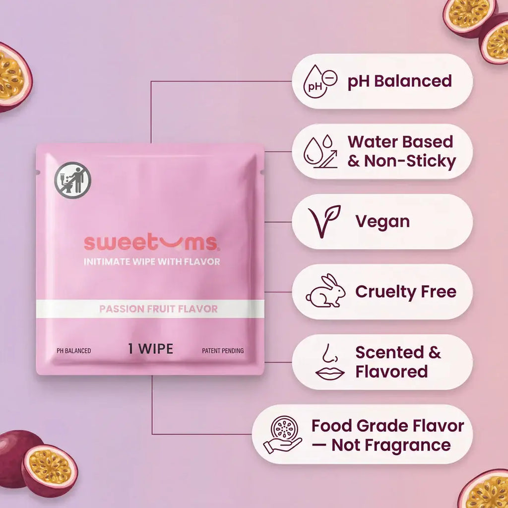 Sweetums® Sweetums Flavored Intimate Wipes 10-Pack - pH-Balanced Body