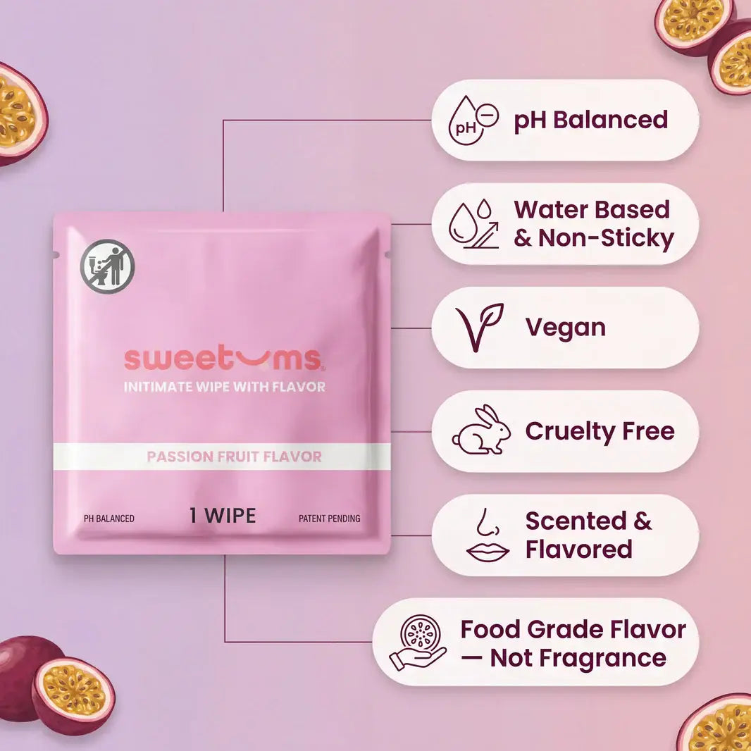 Sweetums® Sweetums Flavored Intimate Wipes 10-Pack - pH-Balanced Body