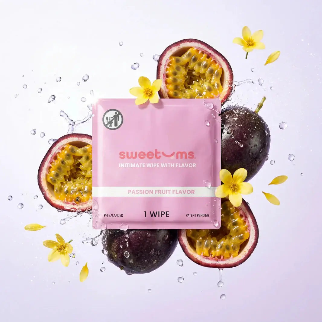 Sweetums® Sweetums Flavored Intimate Wipes 10-Pack - pH-Balanced Body Passion Fruit