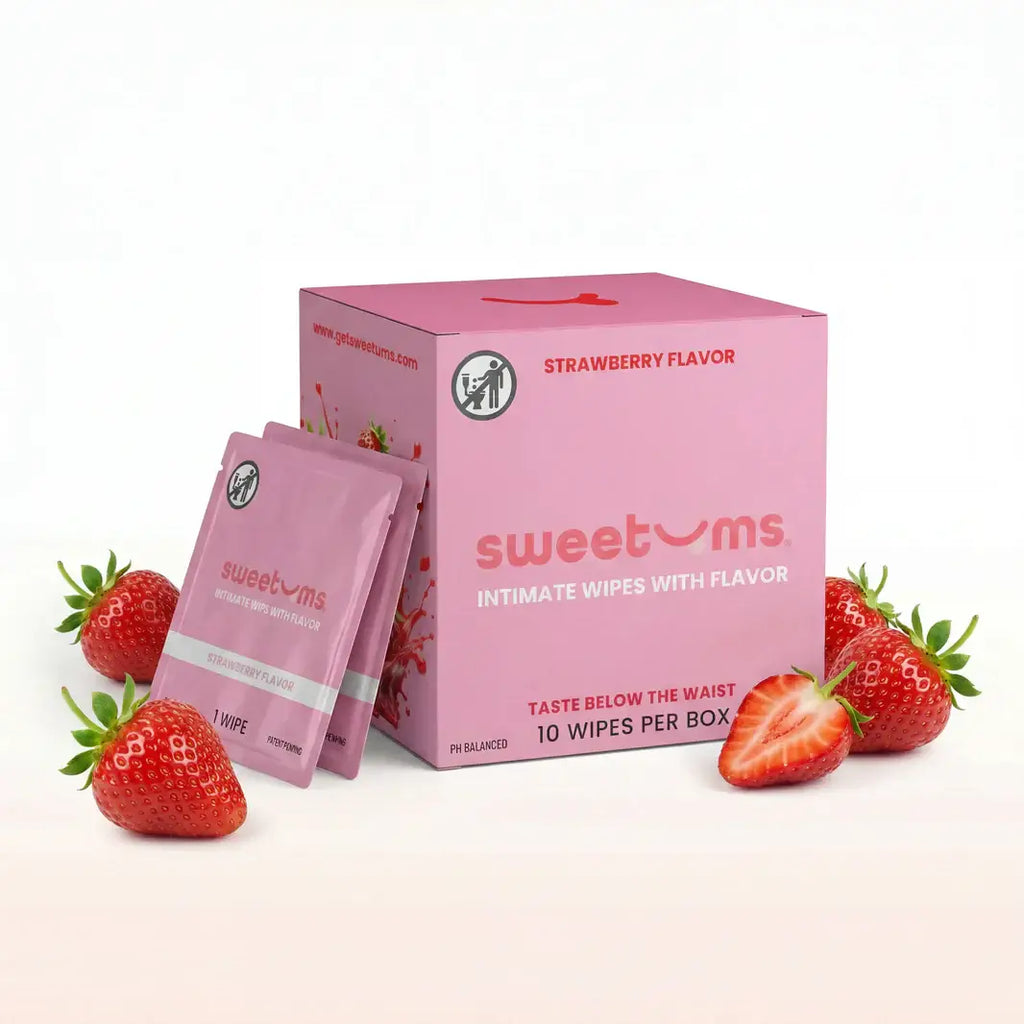 Sweetums® Sweetums Flavored Intimate Wipes 10-Pack - pH-Balanced Body Strawberry