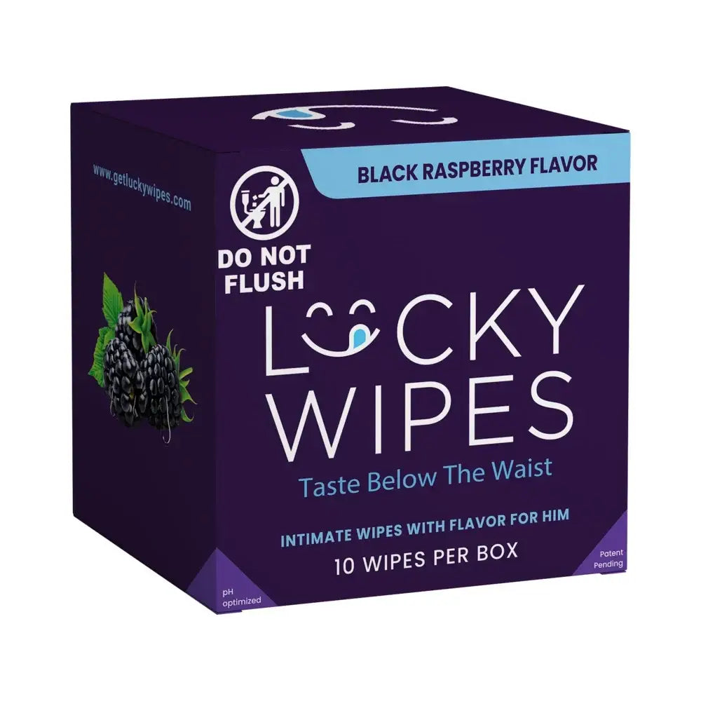Sweetums® Sweetums Lucky Wipes Flavored Intimate for Men 10-Pack - 4 Flavor Options Black Raspberry
