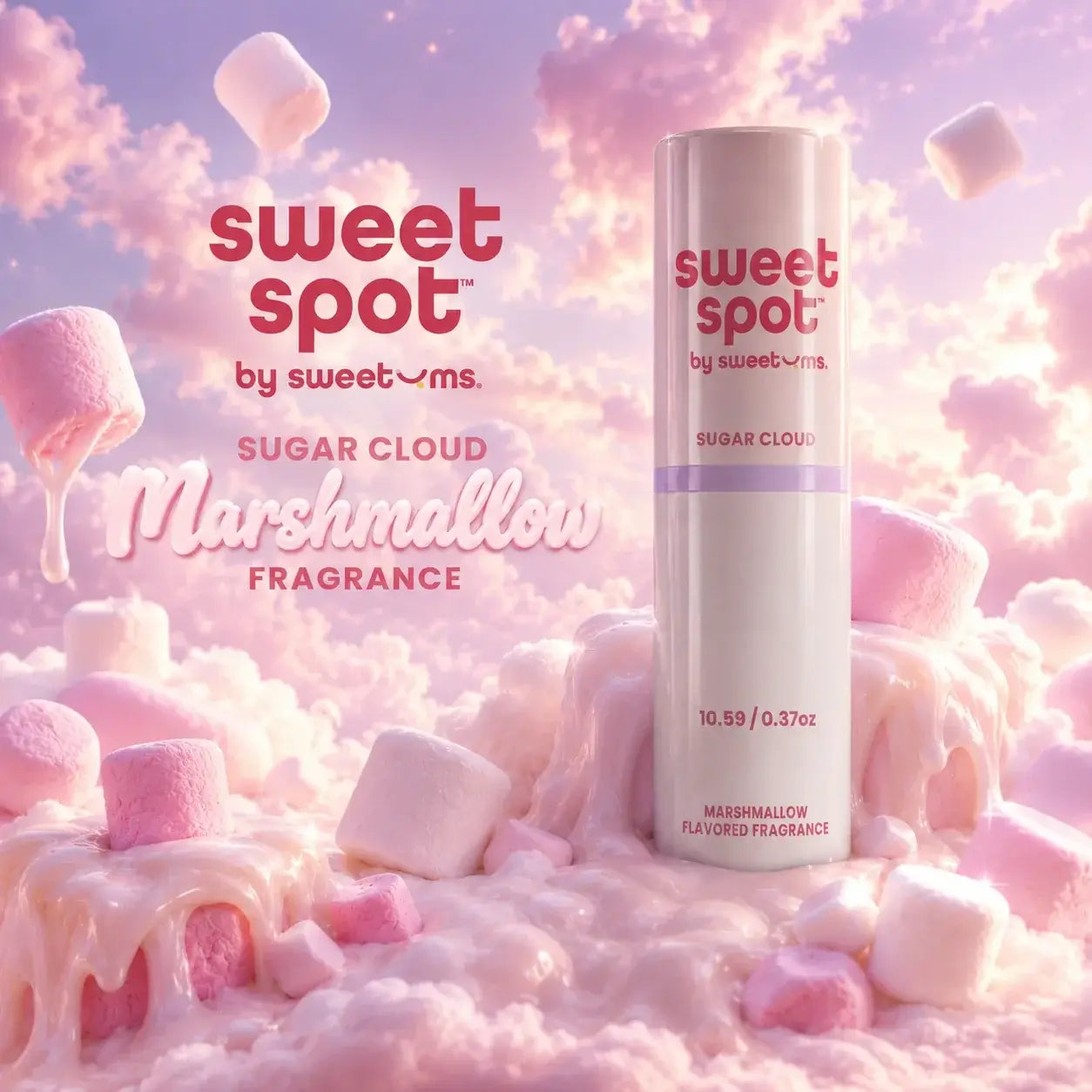 Sweetums® Sweetums Sweet Spot Flavored Fragrance Stick, Roll-On Perfume in 11 Scents Sugar Cloud (Marshmallow)