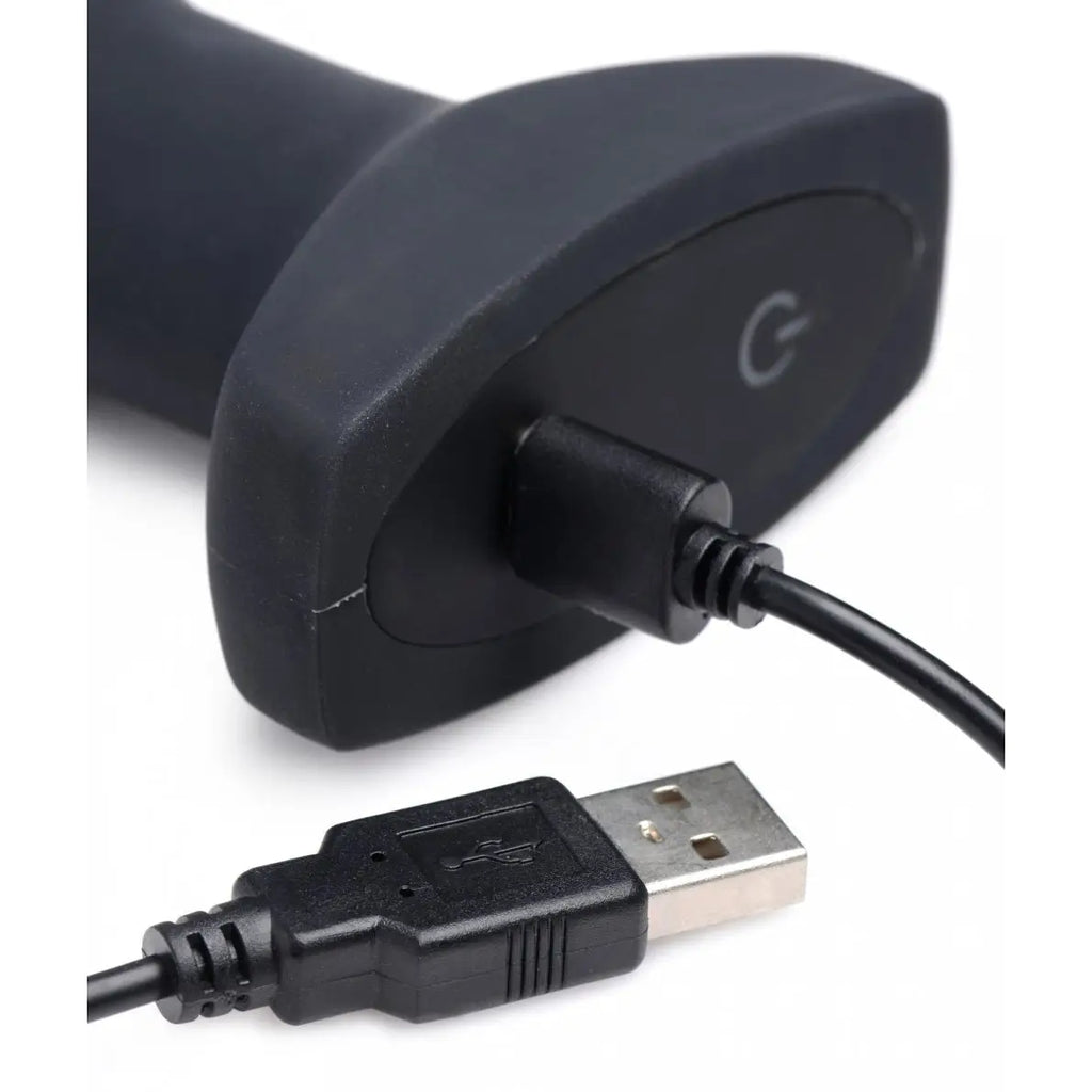 Swell™ Remote Inflatable 10X Vibrating Missile Anal Plug - Black - Butt