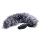 Tailz® Grey Fox Tail Vibrating Butt Plug - Gray