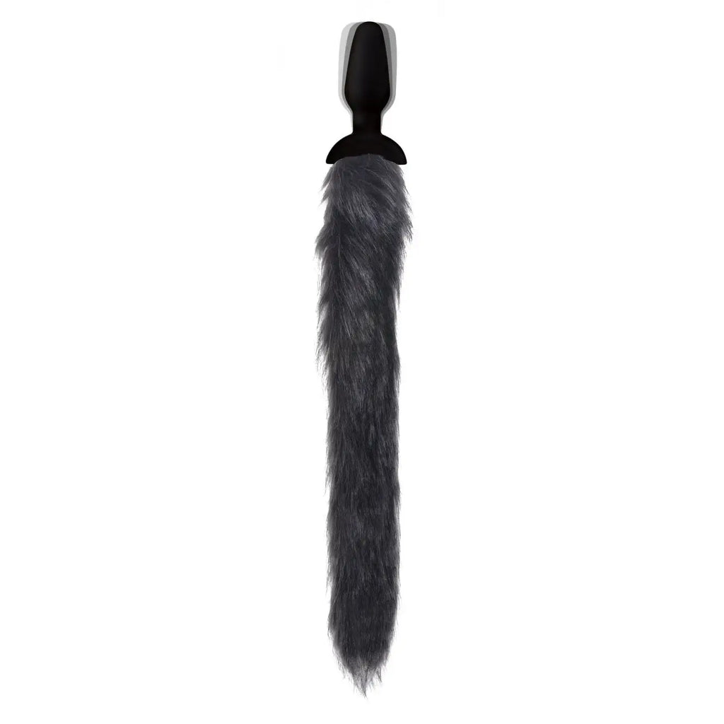 Tailz® Grey Fox Tail Vibrating Butt Plug - Gray