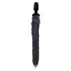 Tailz® Grey Fox Tail Vibrating Butt Plug - Gray