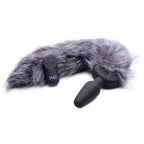 Tailz® Grey Fox Tail Vibrating Butt Plug - Gray