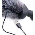 Tailz® Grey Fox Tail Vibrating Butt Plug - Gray