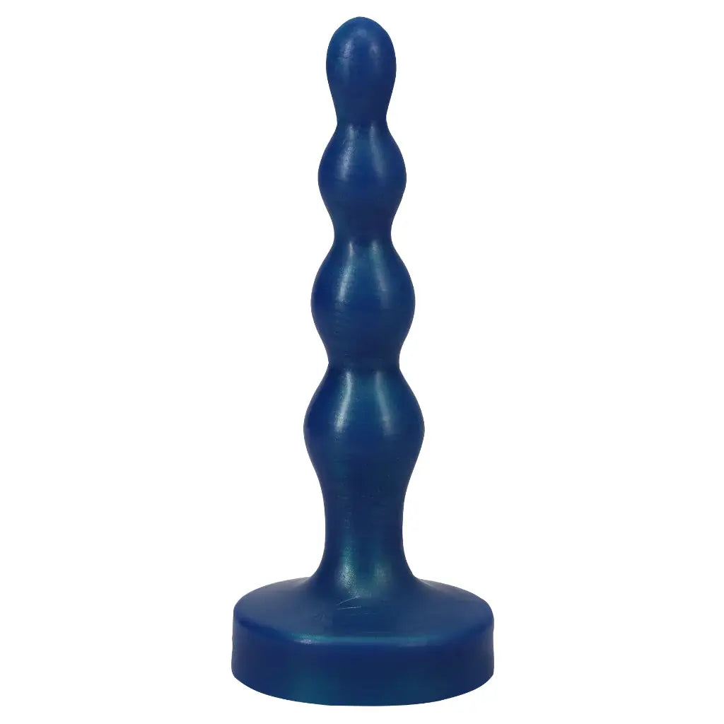 Tantus® Tantus Ripple Small Anal Beads Plug | Beginner Butt | Platinum Silicone Blue
