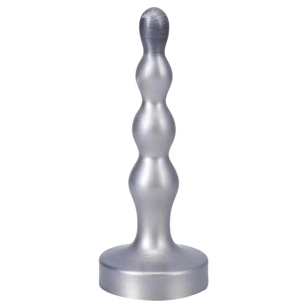 Tantus® Tantus Ripple Small Anal Beads Plug | Beginner Butt | Platinum Silicone Silver