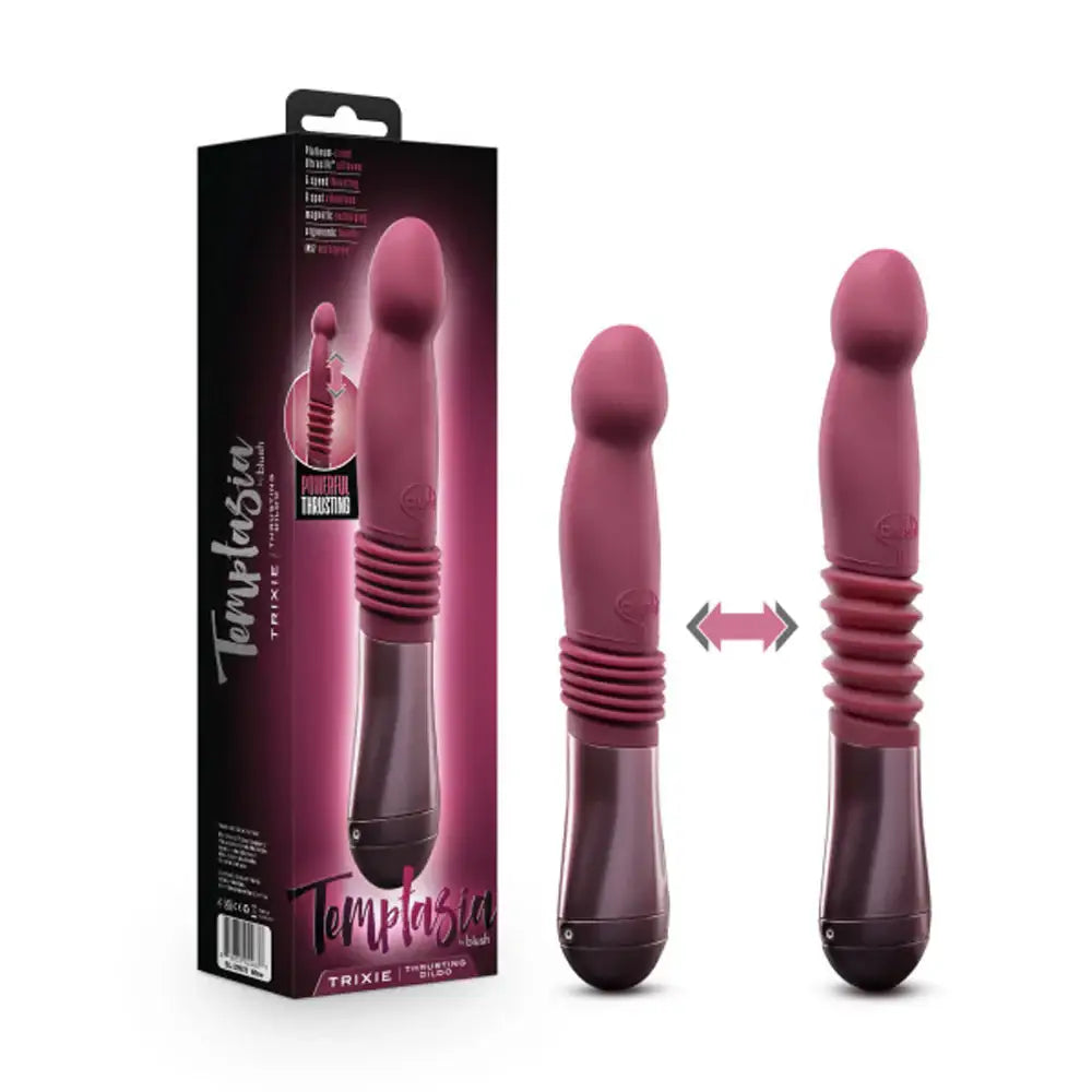 Temptasia Trixie Thrusting Dildo - Burgundy