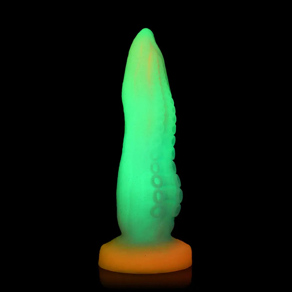 Tenta - C*ck Glow in the Dark Silicone Dildo - Rainbow