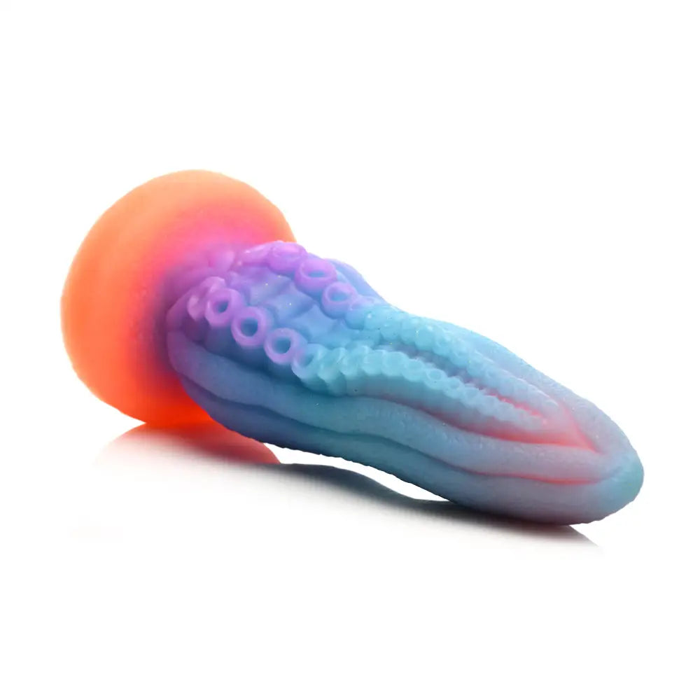 Tenta - C*ck Glow in the Dark Silicone Dildo - Rainbow