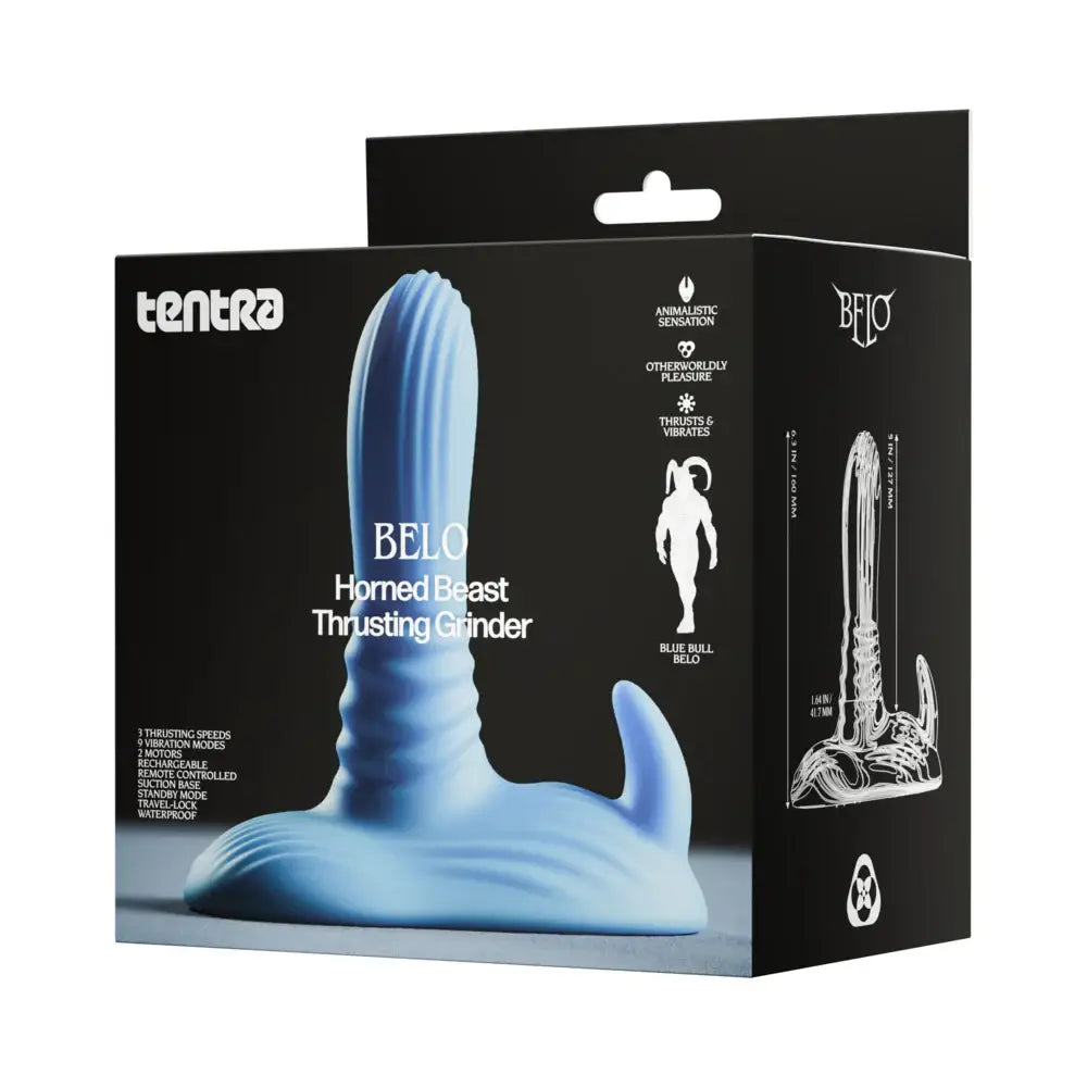 Tentra Belo Horned Beast Thrusting Grinder | Dual-Motor Vibrator Blue