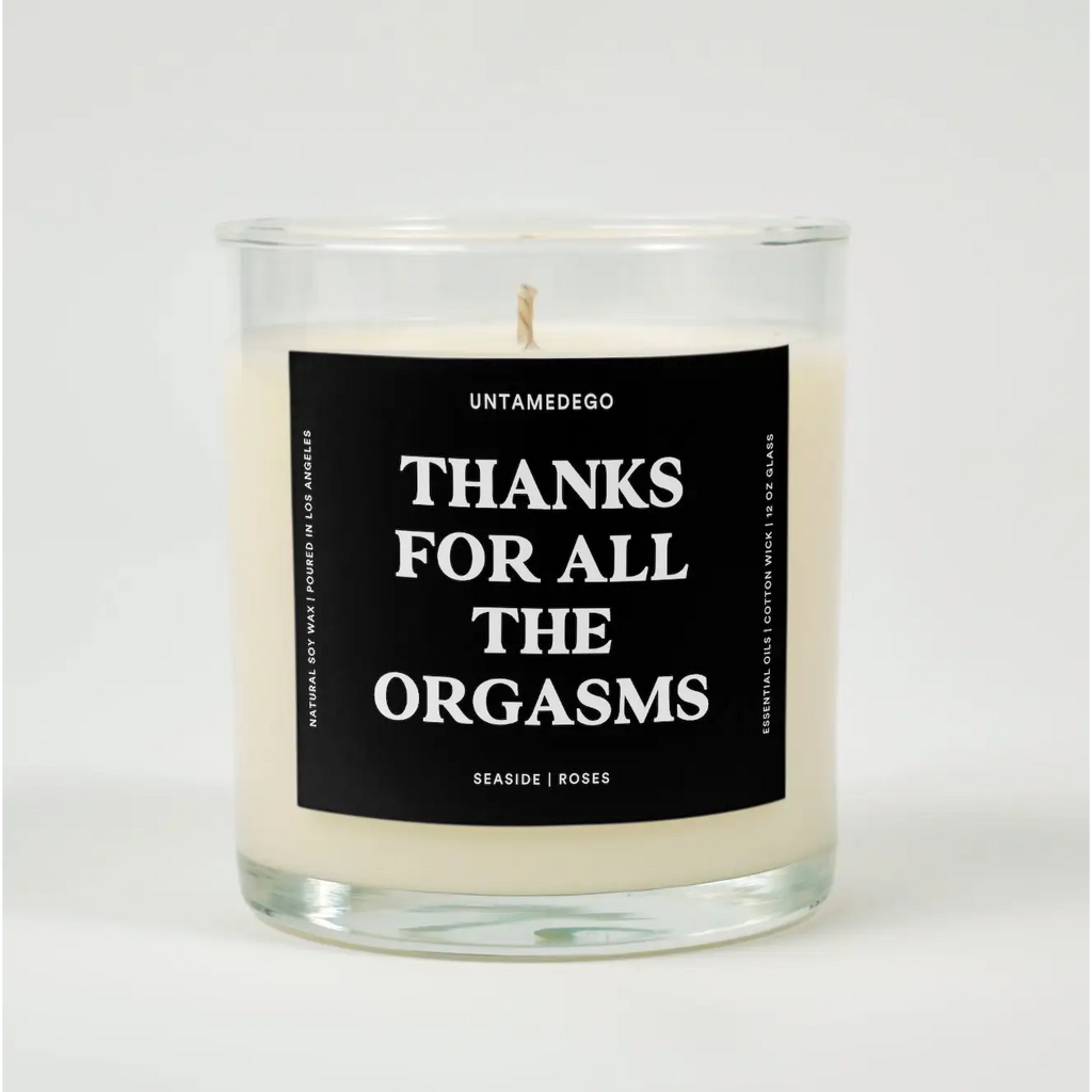 Thanks For All The Orgasms Glass Candle SEASIDE + ROSES