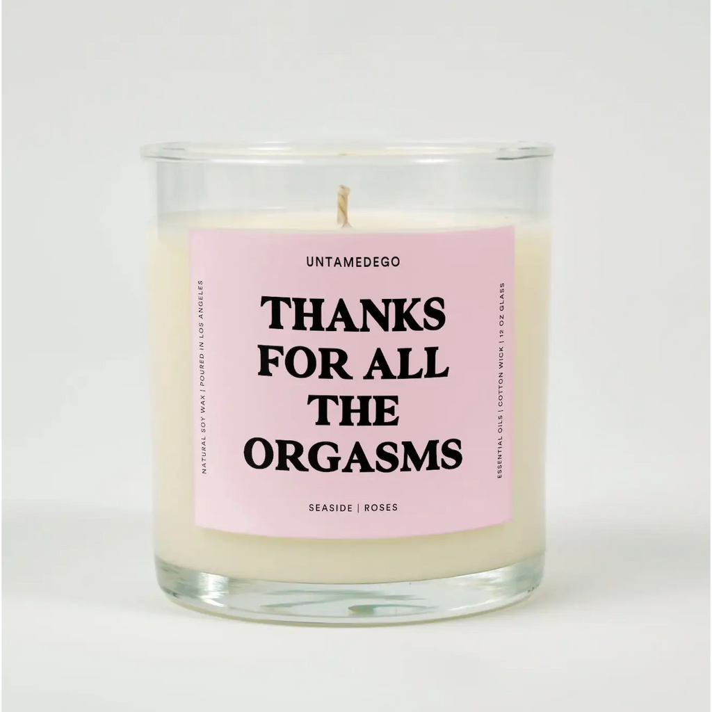 Thanks For All The Orgasms Glass Candle SEASIDE ROSES
