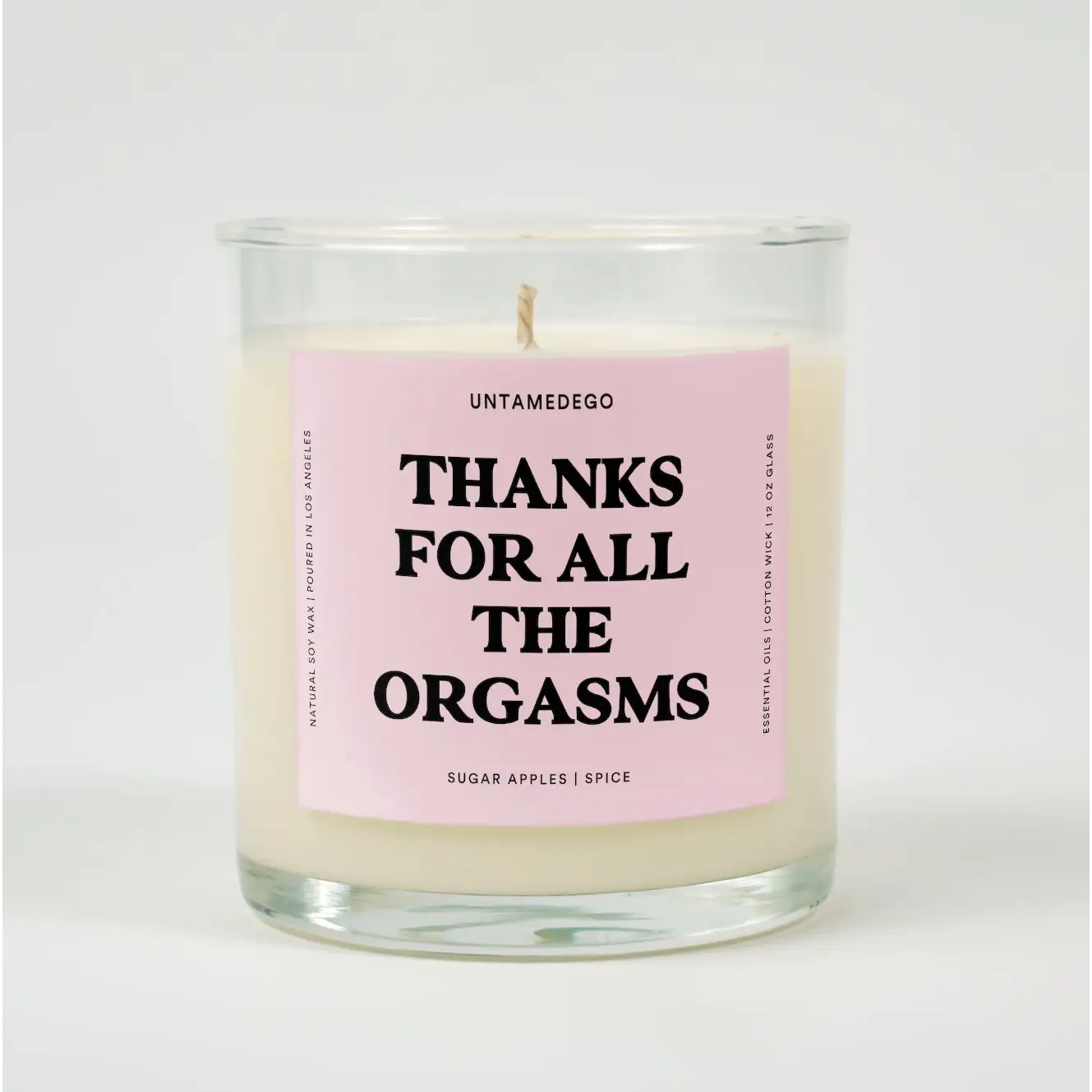 Thanks For All The Orgasms Glass Candle SUGAR APPLES + SPICE
