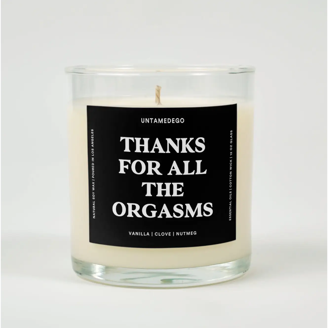 Thanks For All The Orgasms Glass Candle VANILLA + CLOVE + NUTMEG
