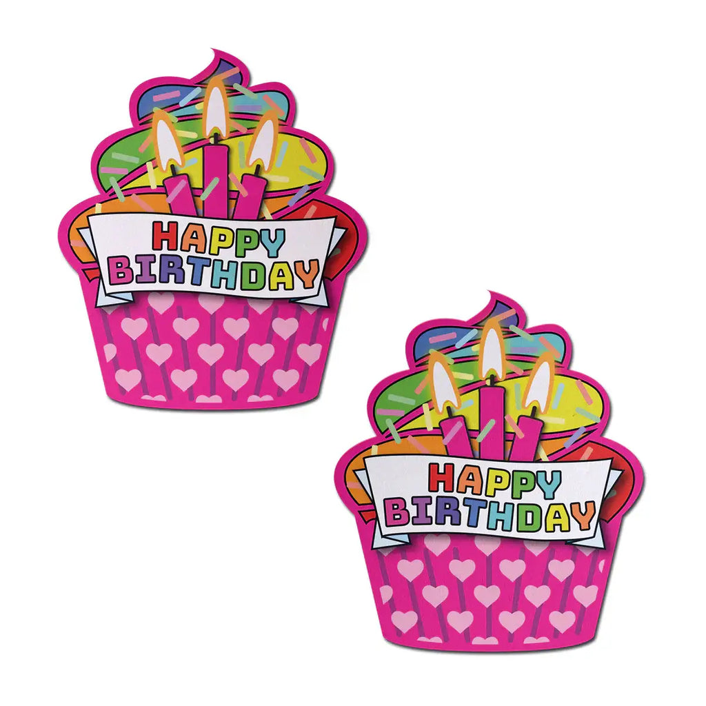 Happy Birthday Cupcake Themed Nipple Pasties